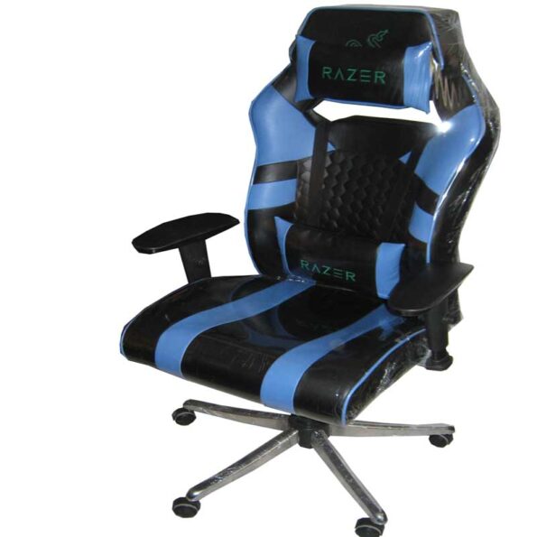 صندلی گیمینگ طرح ریزر آبی مدل gm-b